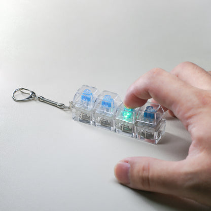 Keyboard Fidget Toys for Adults Keyboard Clicker with LED Light Keychain Fidget Sensory Fun Toys for Anxiety Decompression