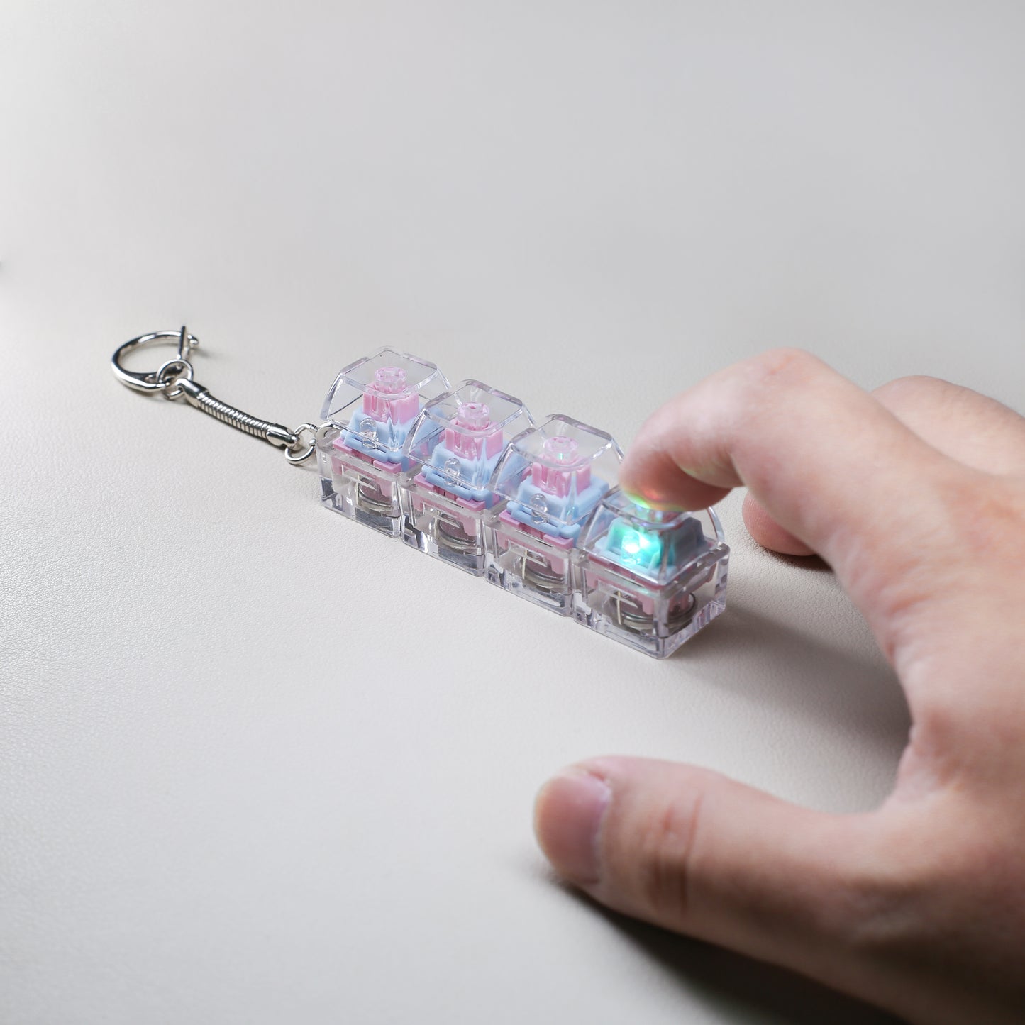 Keyboard Fidget Toys for Adults Keyboard Clicker with LED Light Keychain Fidget Sensory Fun Toys for Anxiety Decompression