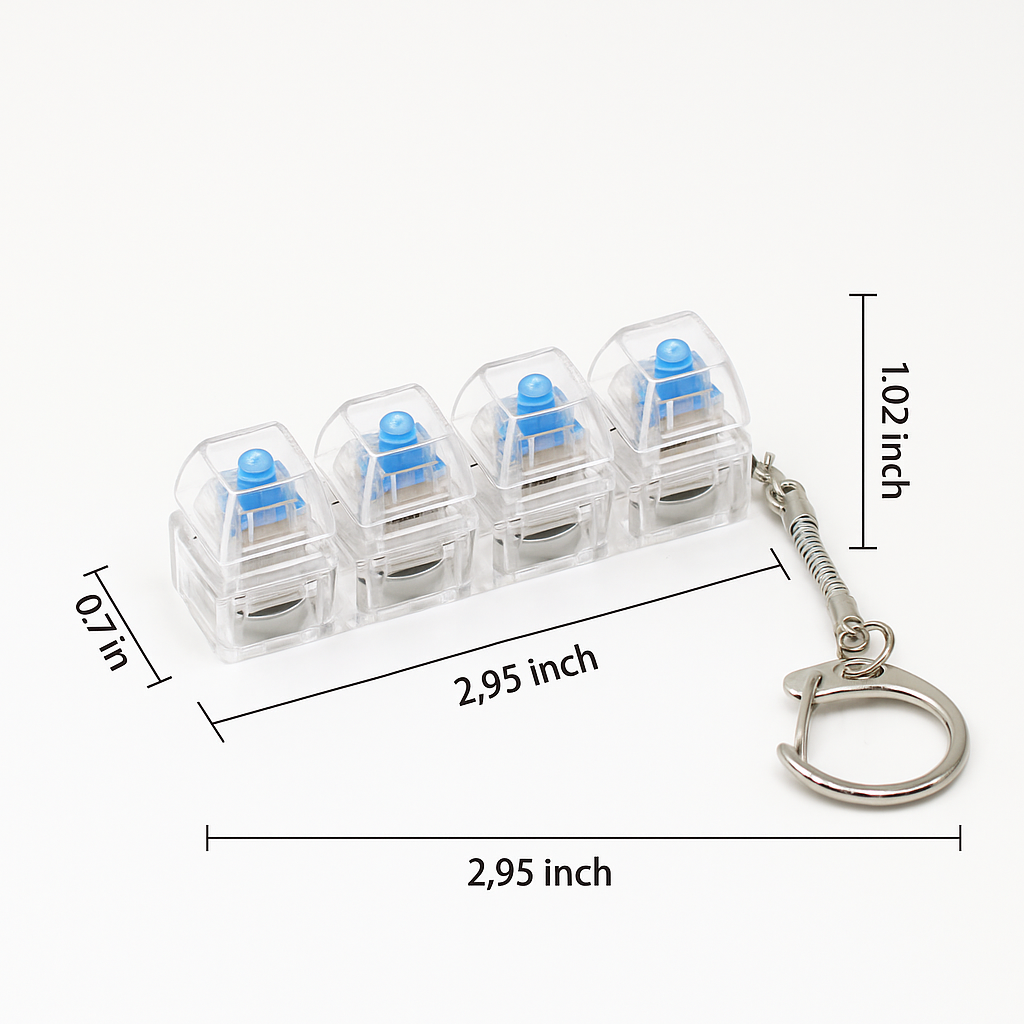 Keyboard Fidget Toys for Adults Keyboard Clicker with LED Light Keychain Fidget Sensory Fun Toys for Anxiety Decompression