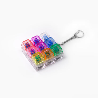 9-Key Keyboard Fidget Toy for Adults – LED Light Keychain Clicker, Sensory Fun Stress Relief Toy for Anxiety & Decompression